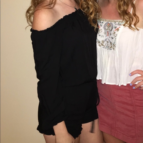 Brandy Melville (J. Galt) Off the Shoulder Romper - Picture 2 of 5